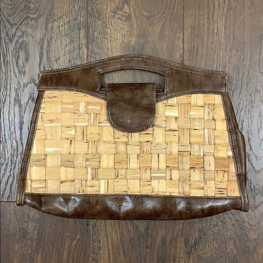 The Limited Woven Straw Clutch